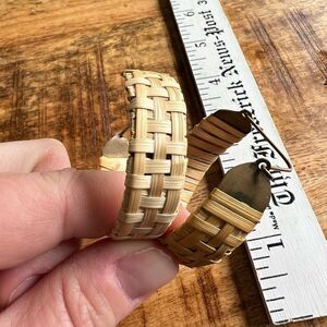 Grass weave hoop earrings